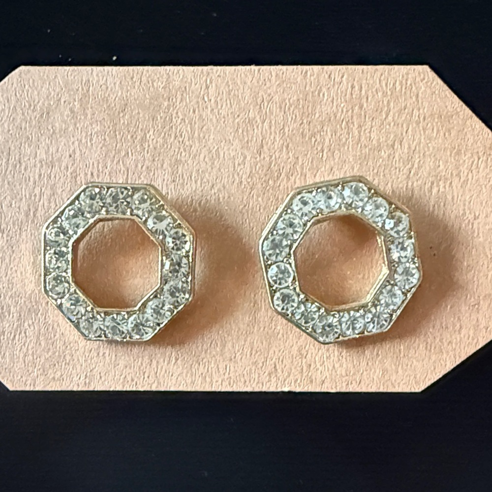 Elegant Gold and Silver Crystal Earrings